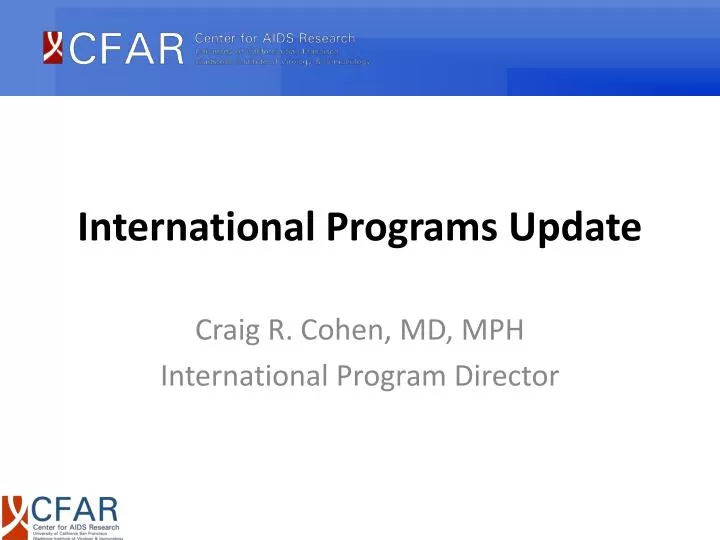 international programs update
