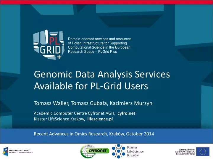genomic data analysis services available for pl grid users