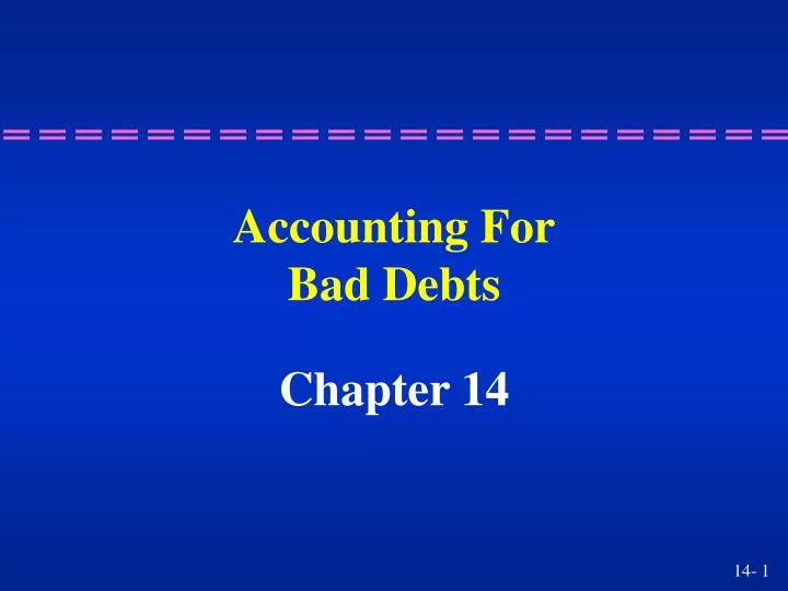 accounting for bad debts