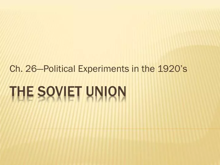 ch 26 political experiments in the 1920 s