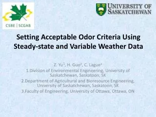 Setting Acceptable Odor Criteria Using Steady-state and Variable Weather Data