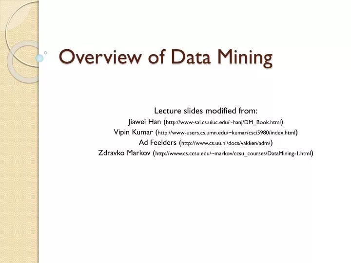 overview of data mining