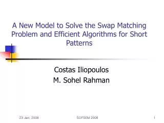 A New Model to Solve the Swap Matching Problem and Efficient Algorithms for Short Patterns