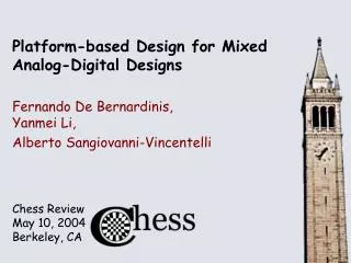 Platform-based Design for Mixed Analog-Digital Designs