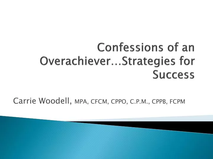 confessions of an overachiever strategies for success