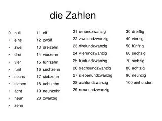 die zahlen