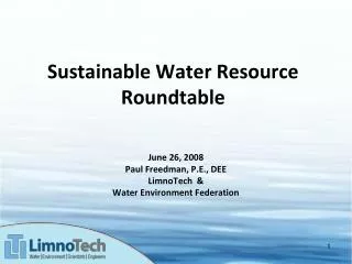Sustainable Water Resource Roundtable