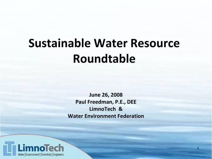 sustainable water resource roundtable