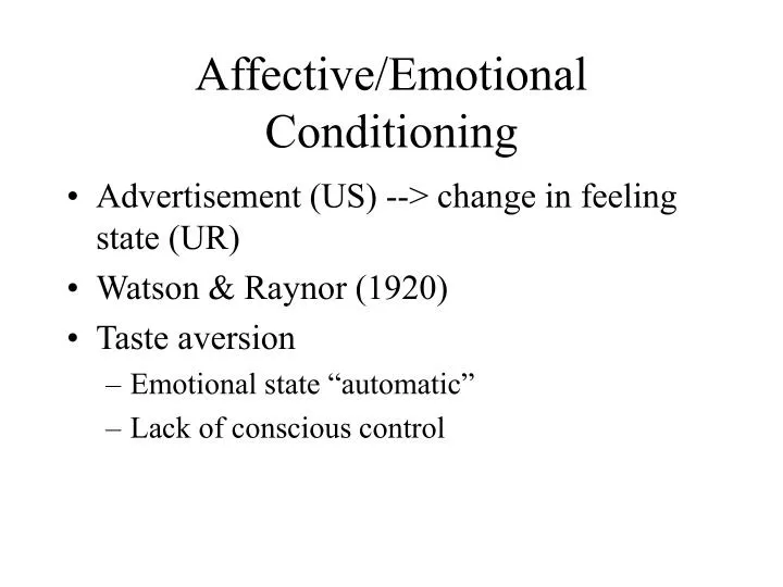 affective emotional conditioning