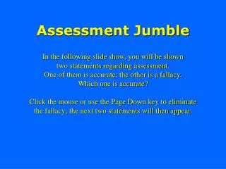Assessment Jumble