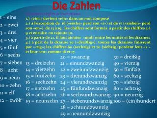 die zahlen