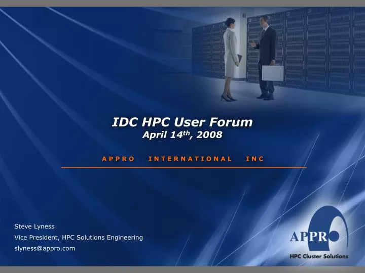idc hpc user forum april 14 th 2008