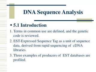 DNA Sequence Analysis