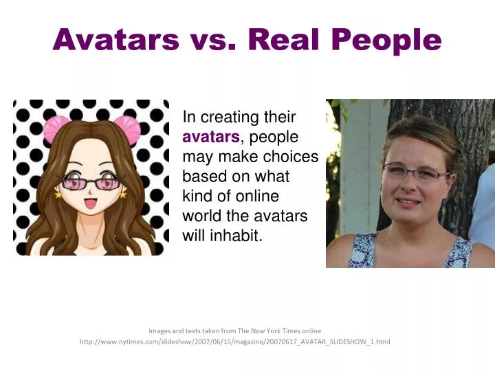 avatars vs real people