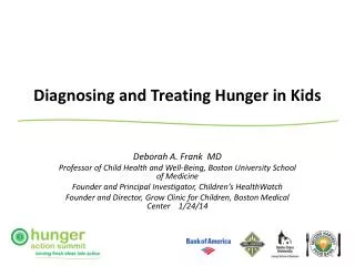Diagnosing and Treating Hunger in Kids
