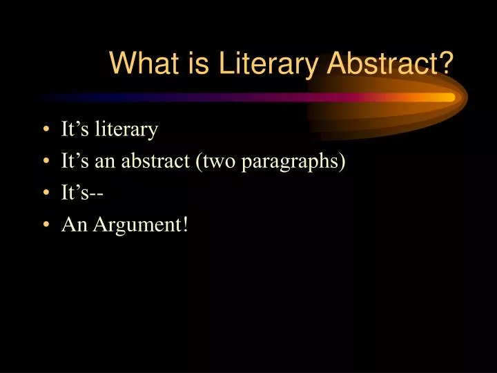 what is literary abstract