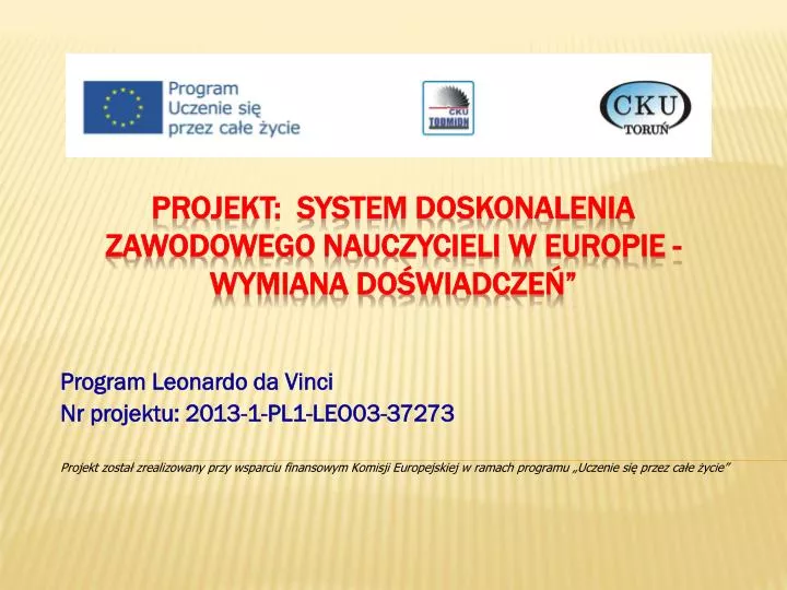 projekt system doskonalenia zawodowego nauczycieli w europie wymiana do wiadcze