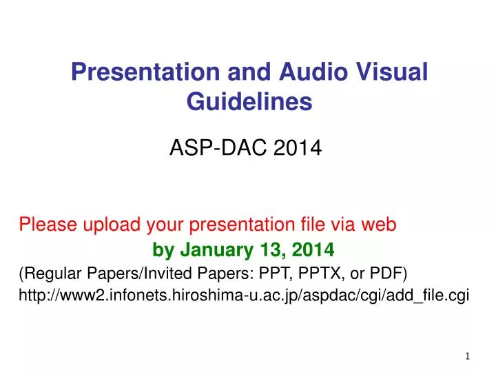 presentation and audio visual guidelines
