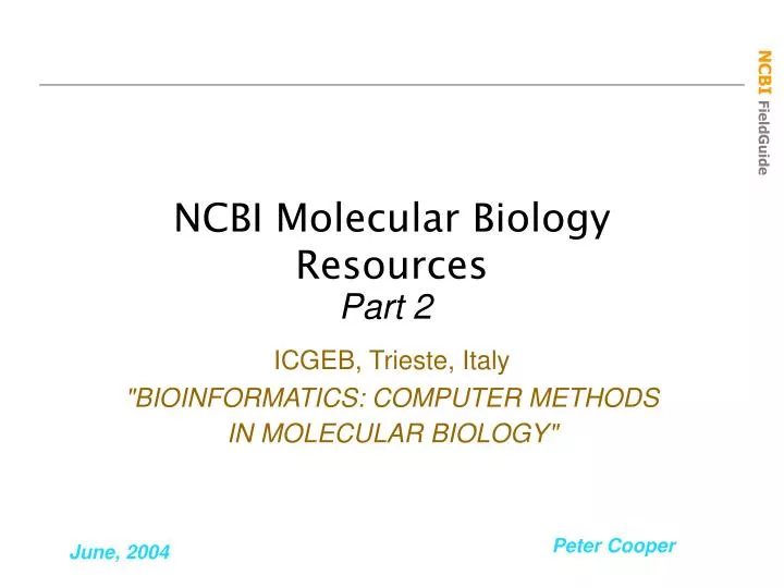 ncbi molecular biology resources