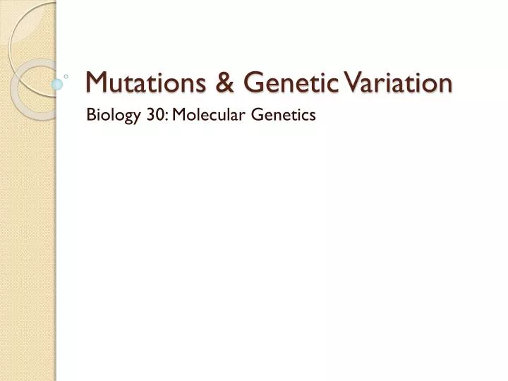 mutations genetic variation