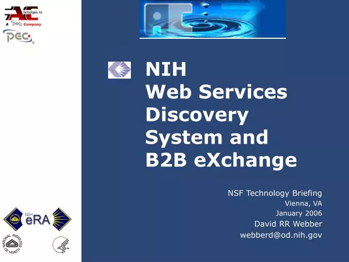 nih web services discovery system and b2b exchange