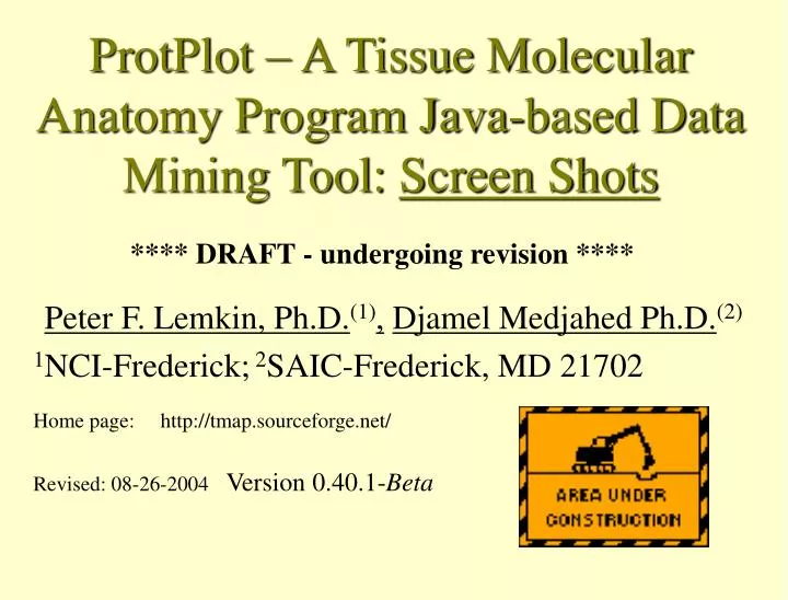 protplot a tissue molecular anatomy program java based data mining tool screen shots