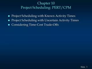chapter 10 project scheduling pert cpm