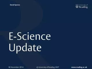 E-Science Update