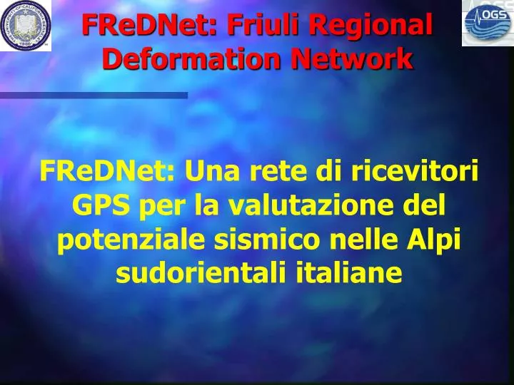 frednet friuli regional deformation network