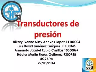 transductores de presi n