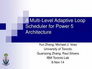 A Multi-Level Adaptive Loop Scheduler for Power 5 Architecture