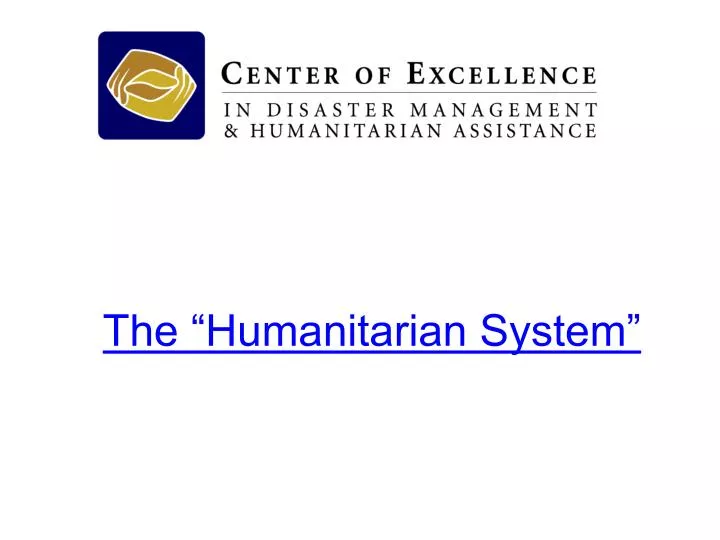 the humanitarian system