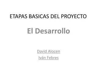 etapas basicas del proyecto