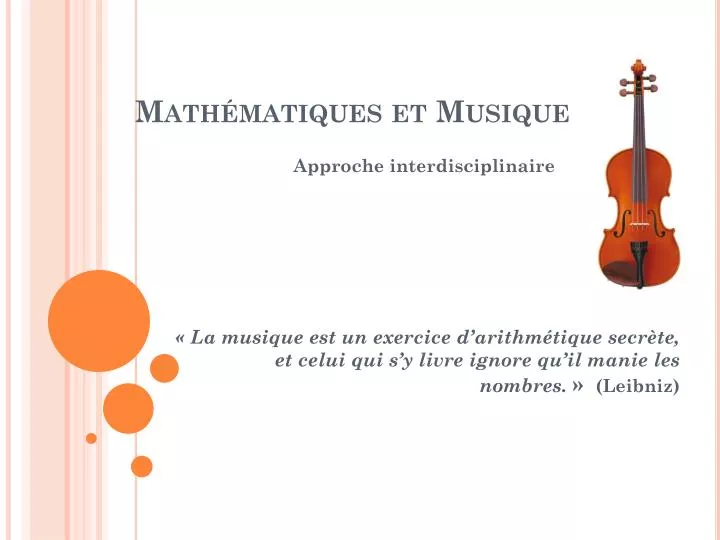 math matiques et musique