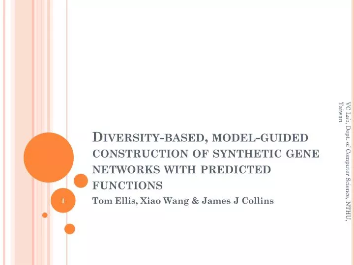 diversity based model guided construction of synthetic gene networks with predicted functions