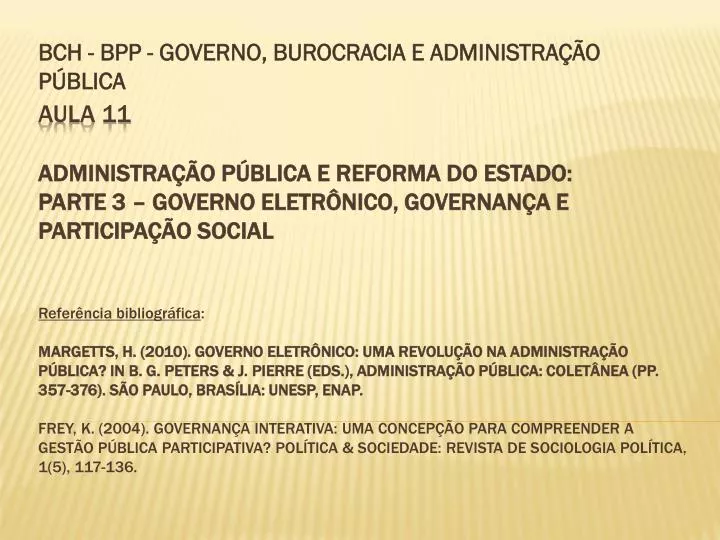 bch bpp governo burocracia e administra o p blica