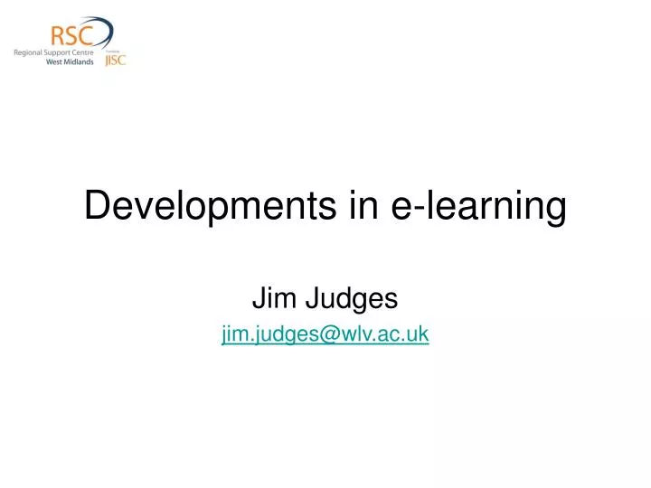 developments in e learning