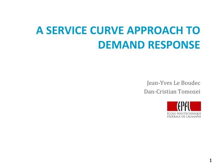 a service curve approach to demand response
