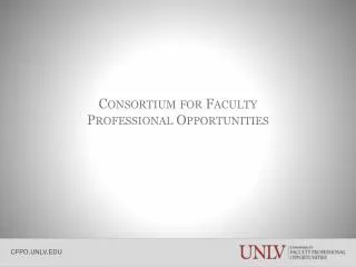 Consortium for Faculty Professional Opportunities