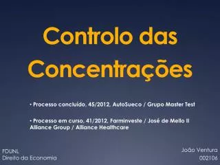 controlo das concentra es