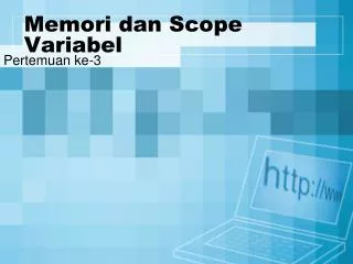 memori dan scope variabel