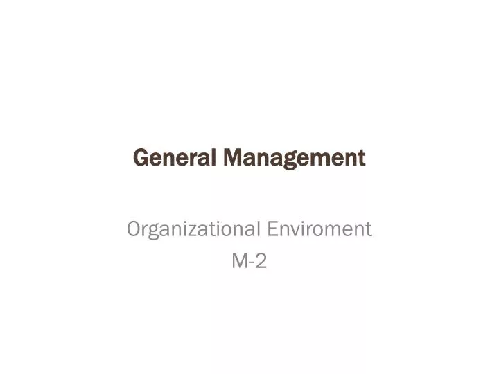 general management