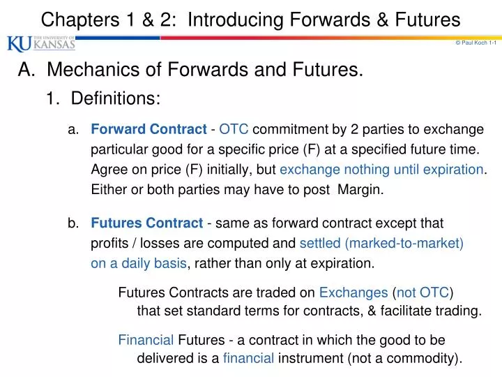 chapters 1 2 introducing forwards futures