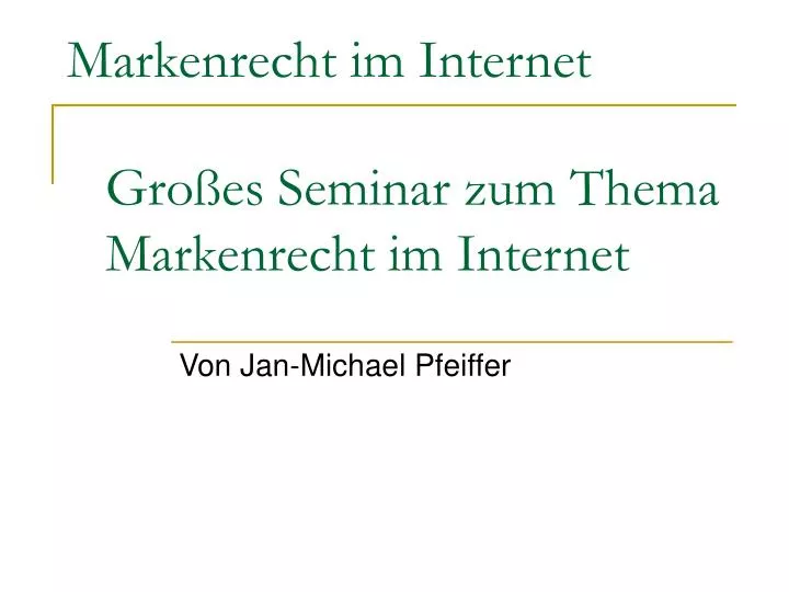 gro es seminar zum thema markenrecht im internet