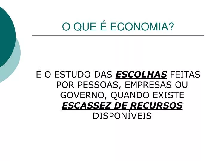 o que economia