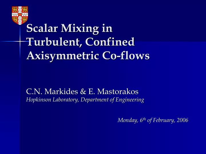 scalar mixing in turbulent confined axisymmetric co flows