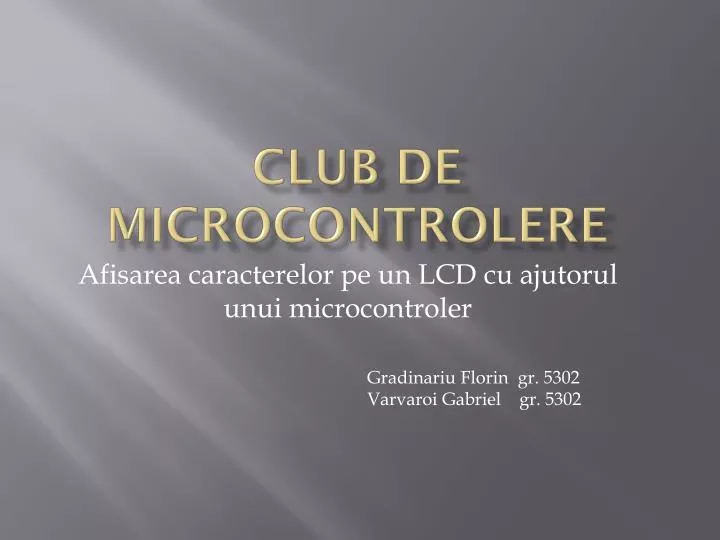 club de microcontrolere