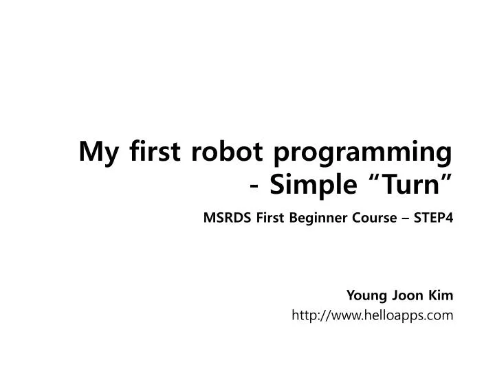 my first robot programming simple turn
