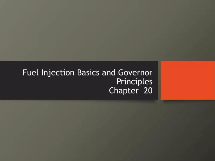 fuel injection basics and governor principles chapter 20