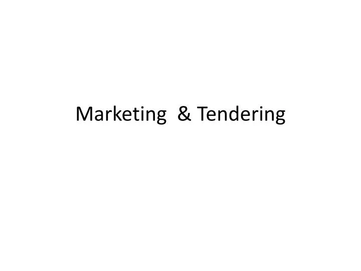 marketing tendering